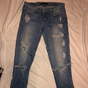 Flying monkey light wash ripped jeans